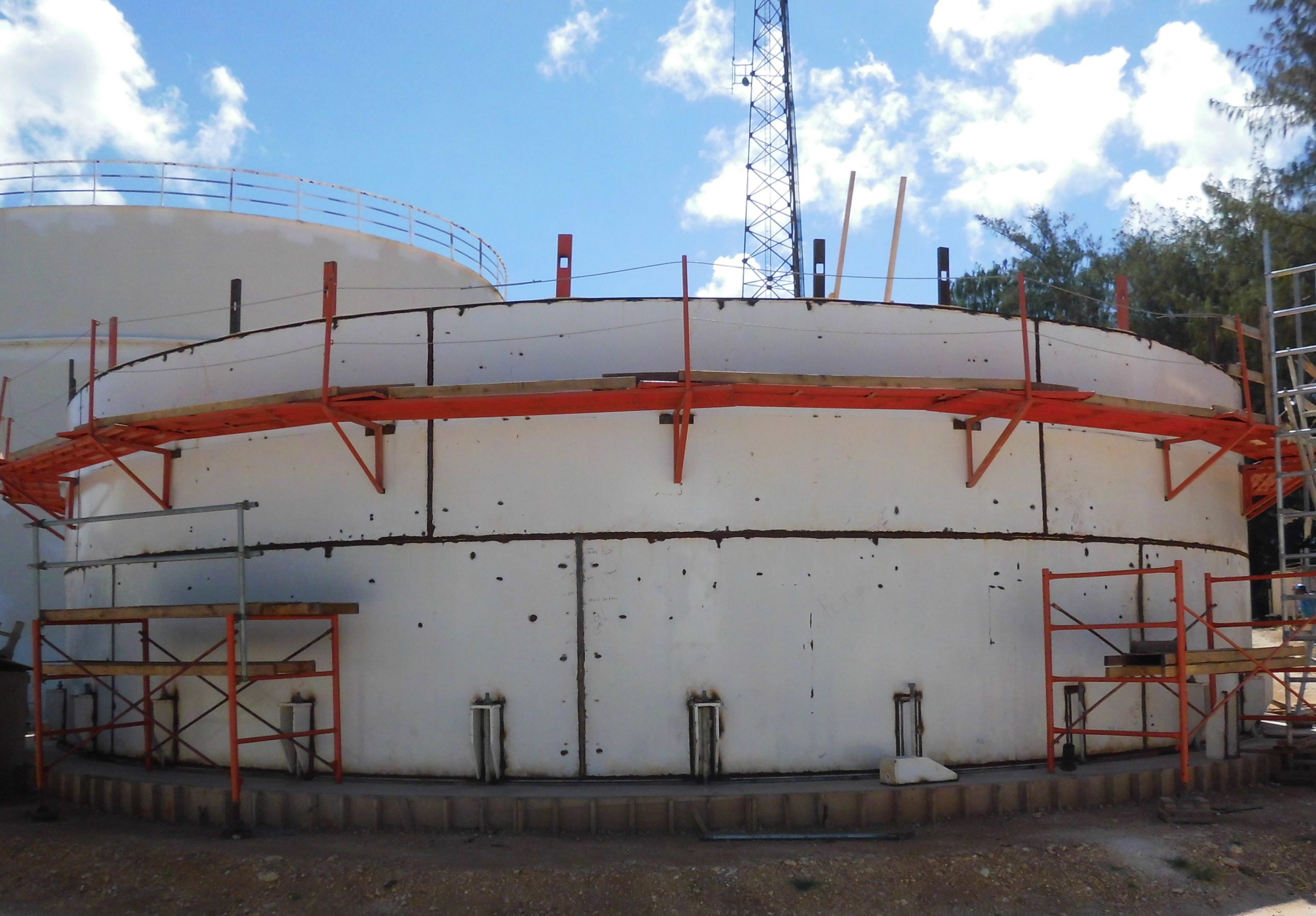 Field Welded Tank being erected in Saipan