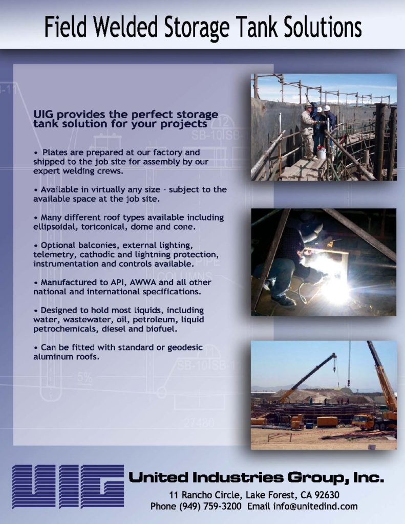 Advertising Flyer of workers welding steel tanks