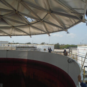 Installing an aluminum dome roof over an oil tank