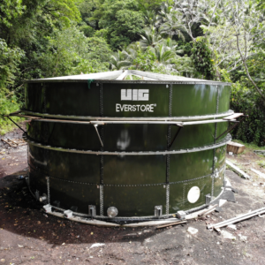 Green Water Storage Tank in jungle